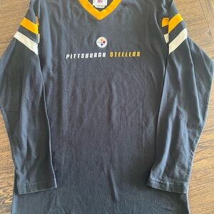 Pittsburgh Steelers Black Long Sleeve V-Neck Shirt